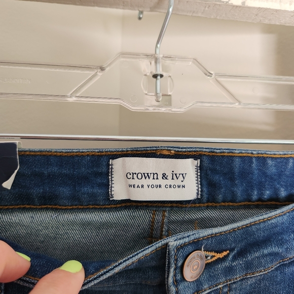 Crown & Ivy Jeans NWT womens size 14 wide leg stretch denim Sutton wash - Picture 3 of 7